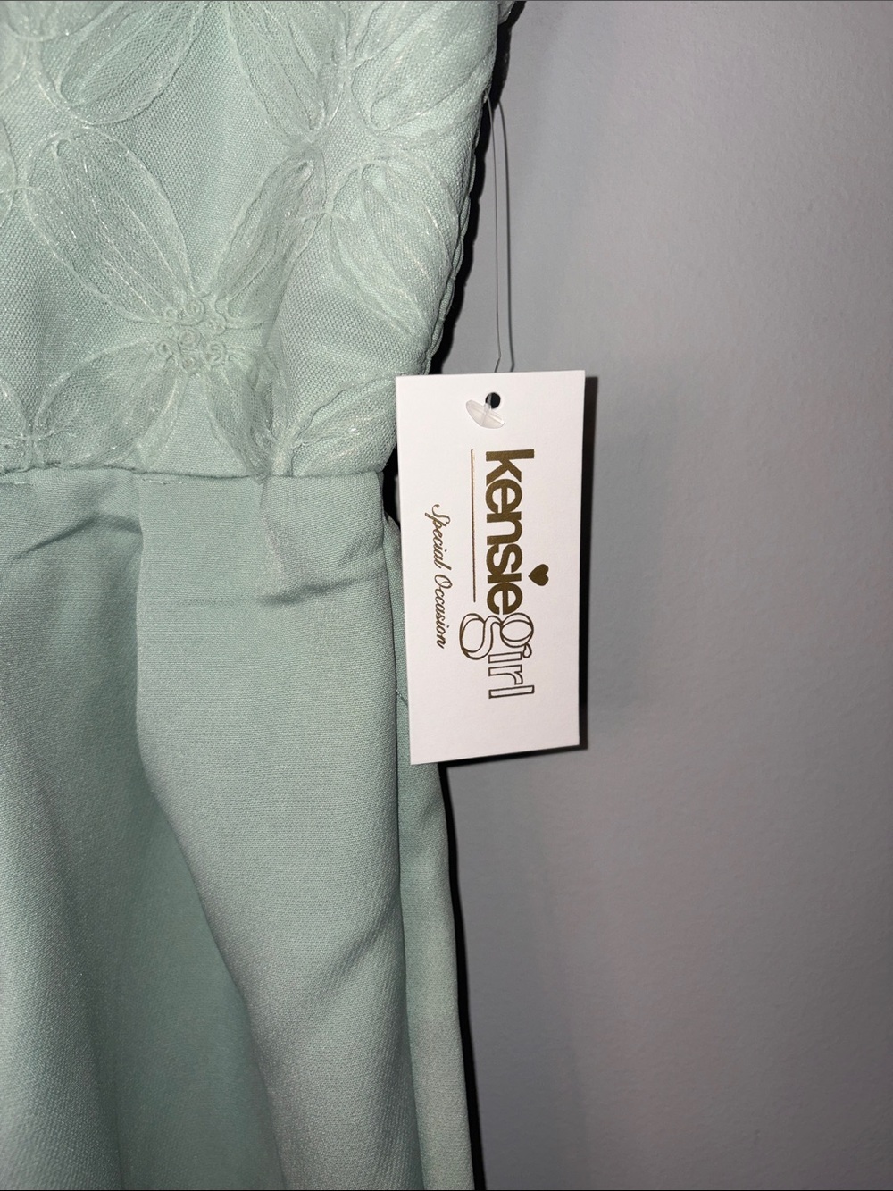 Kensie Girl Mint Green Textured Bodice Jumpsuit Size 4 NEW - Picture 3 of 6